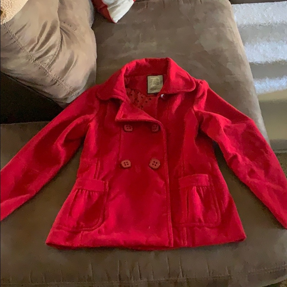 Red Dollhouse pea coat size L